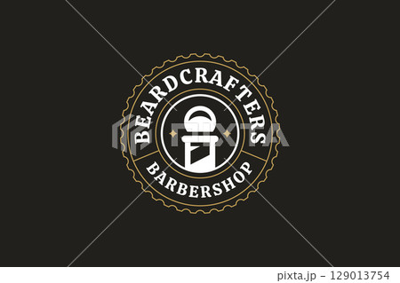 Barber Shop Retro Vintage Logo Design for Gentlemans Grooming Services Barber Shop Retro Vintage Logo Design for Gentlemans Grooming Services 129013754