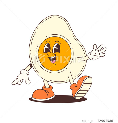 Smiling Fried Egg Mascot Animated Friendly Character Perfect For Food Advertising Packaging Vector Illustration Smiling Fried Egg Mascot Animated Friendly Character Perfect For Food Advertising Packaging Vector Illustration 129013861