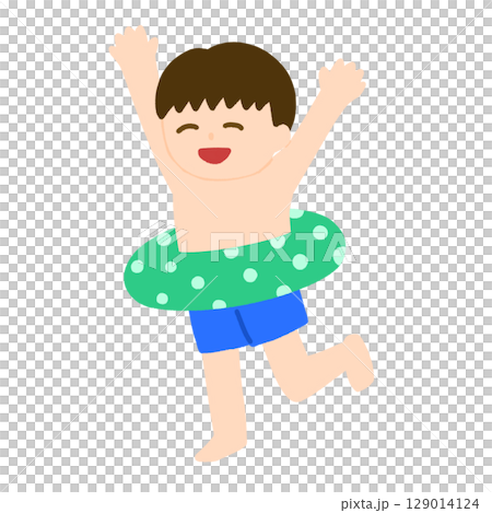 Boys playing in the sea or pool 129014124