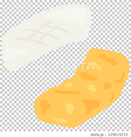 イカの天ぷら　烏賊天　いか天　和食　天ぷら　ベクターイラスト 129014233