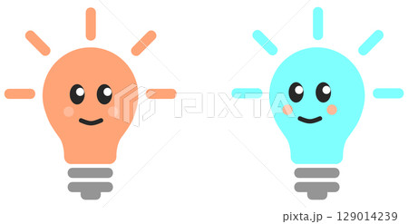 節電や環境に良いLED電球に交換するリフォームをお薦めするキャラクター 節電や環境に良いLED電球に交換するリフォームをお薦めするキャラクター 129014239