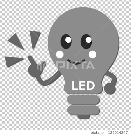 A character that recommends renovating your home by replacing it with an energy-saving and environmentally friendly LED light bulb. 129014247
