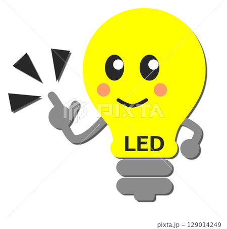 節電や環境に良いLED電球に交換するリフォームをお薦めするキャラクター 129014249