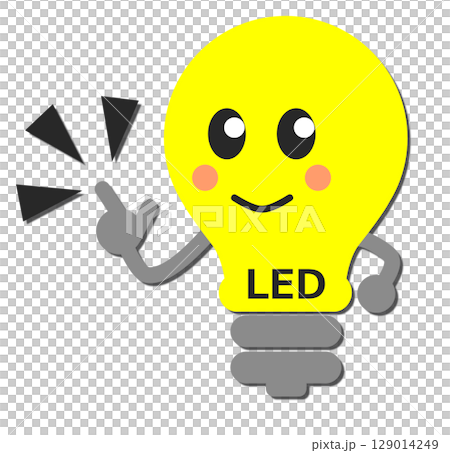 節電や環境に良いLED電球に交換するリフォームをお薦めするキャラクター 129014249