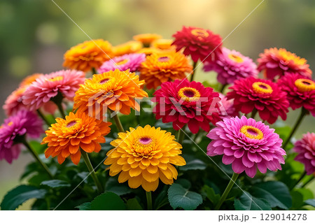 beautiful flowers in the garden 129014278
