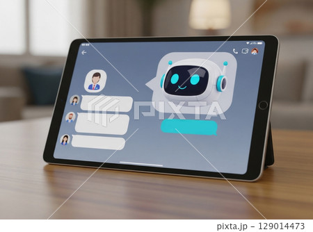 composite image of digital tablet on desk 129014473