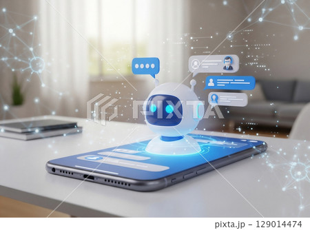 concept of social media and networking with social connection devices 129014474