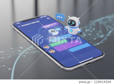 close up of smartphone with transparent screen 129014504