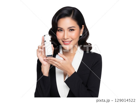 young business woman with cell phone young business woman with cell phone 129014522