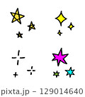 手描きマーカー風のキラキラ装飾アイコンセット（色付き・4種） 129014640