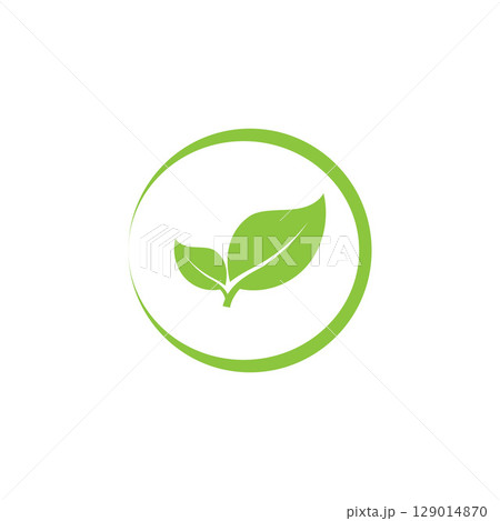 Natural leaf logo, icon illustration 129014870