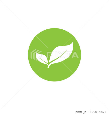 Natural leaf logo, icon illustration 129014875