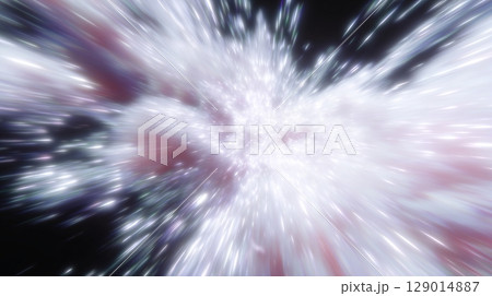 光線エフェクト背景 白銀キラキラ爆発光集中線 光線エフェクト背景 白銀キラキラ爆発光集中線 129014887