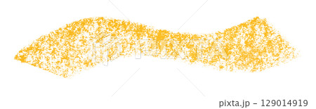 Yellow crayon brush stroke isolated on transparent background 129014919