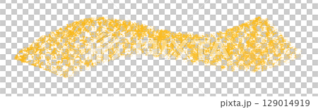 Yellow crayon brush stroke isolated on transparent background 129014919