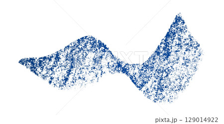 Blue crayon brush stroke isolated on transparent background 129014922