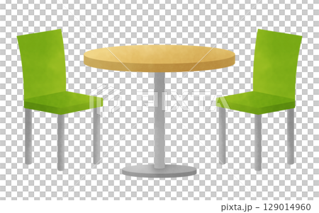 Dining table and chair set illustration Dining table and chair set illustration 129014960