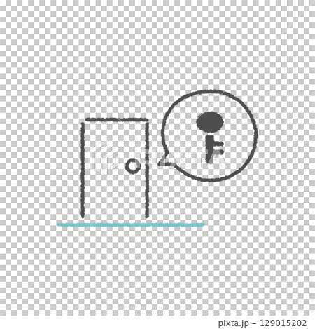 ドアと鍵のアイコン 129015202