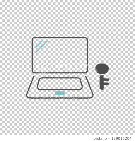 計算機和鎖圖標 計算機和鎖圖標 129015204