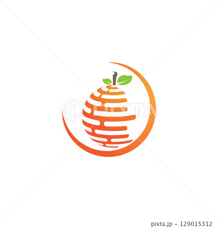 orange fruit logo  icon  vector  illustration 129015312
