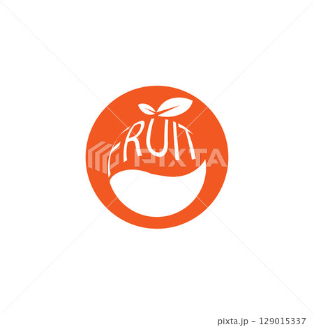 orange fruit logo icon vector illustration orange fruit logo icon vector illustration 129015337