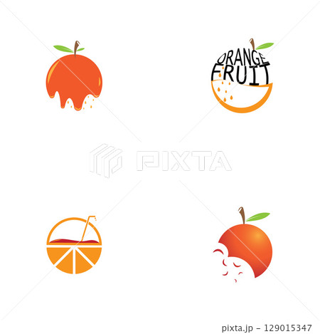 orange fruit logo  icon  vector  illustration 129015347