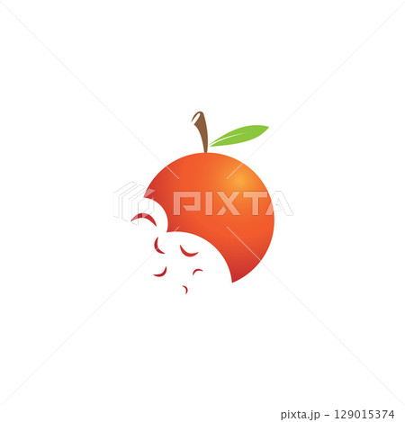 orange fruit logo icon vector illustration orange fruit logo icon vector illustration 129015374