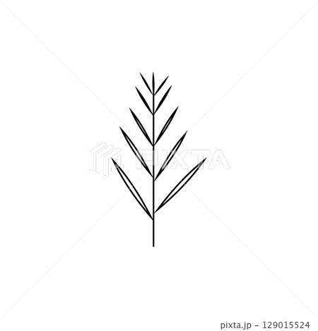 Floral Branch and Minimalist Flowers for Logo or Tattoo 129015524