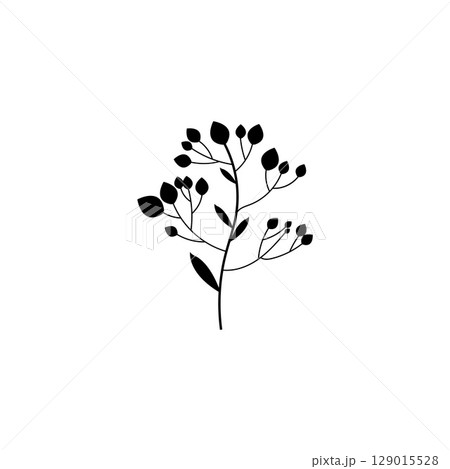 Floral Branch and Minimalist Flowers for Logo or Tattoo Floral Branch and Minimalist Flowers for Logo or Tattoo 129015528
