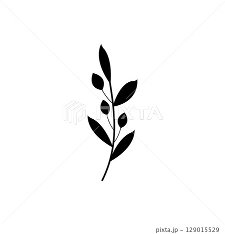 Floral Branch and Minimalist Flowers for Logo or Tattoo Floral Branch and Minimalist Flowers for Logo or Tattoo 129015529