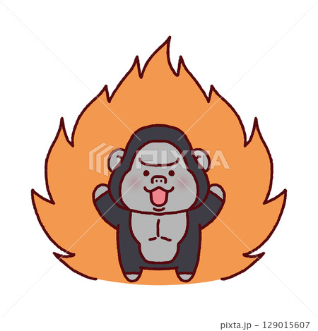 メラメラと気合の入ったゴリラ 129015607