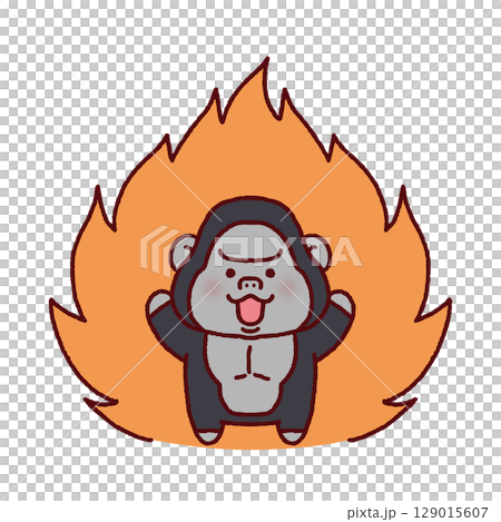 メラメラと気合の入ったゴリラ 129015607