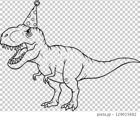 T-Rex Party Celebration Coloring Page 129015682