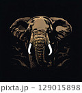 an AI Image Generator, Majestic African Elephant Silhouetted Against 129015898
