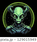 an AI Image Generator, Futuristic Alien Figure with Cosmic Background Elements 129015949