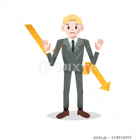 illustration of failed businessman 129016055