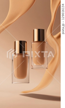 Elegant cosmetic foundation display 129016134