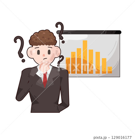 illustration of businessman presentation 129016177