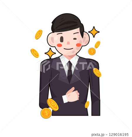 illustration of rich businessman 129016195