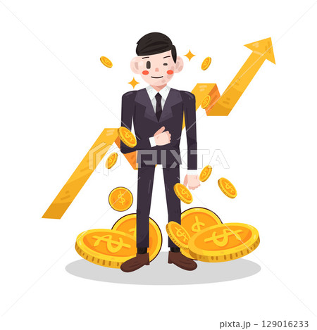 illustration of successful businessman illustration of successful businessman 129016233