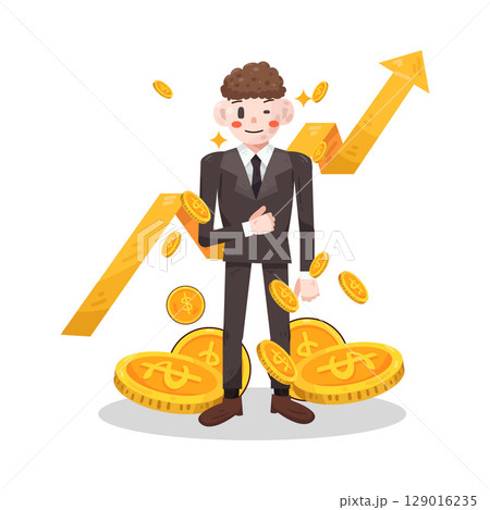 illustration of successful businessman illustration of successful businessman 129016235