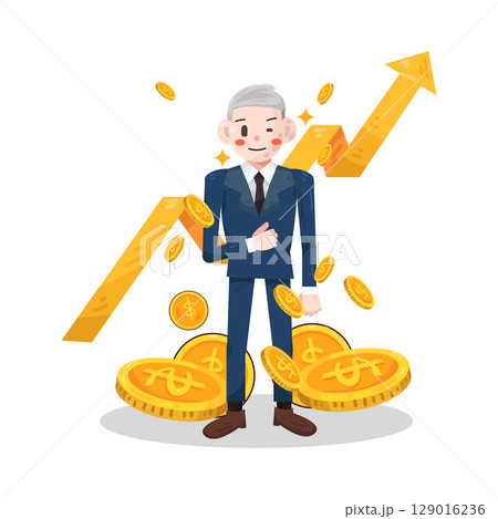 illustration of successful businessman 129016236