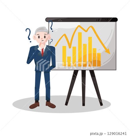 illustration of businessman presentation 129016241