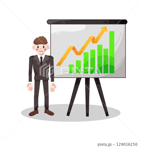 illustration of successful businessman 129016250