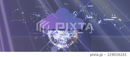 Abstract cloud concept technology background and network security 129016281
