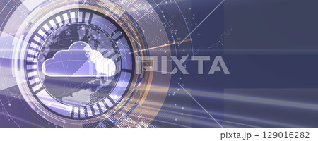 Abstract cloud concept technology background and network security 129016282