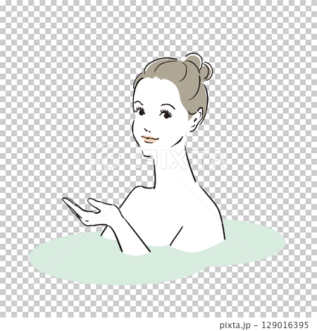 A beautiful woman taking a comfortable bath A beautiful woman taking a comfortable bath 129016395