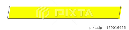 横に長い角丸の黄色い平行四辺形の線画アイコン - シンプルでおしゃれな目立つフレーム･あしらい 129016426