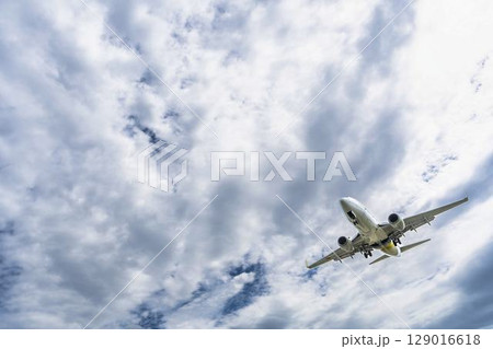 朝の仙台空港 着陸中の飛行機 宮城県名取市 朝の仙台空港 着陸中の飛行機 宮城県名取市 129016618
