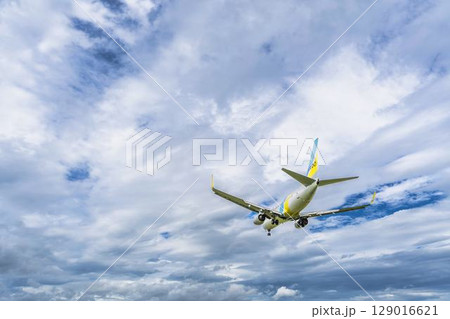 朝の仙台空港 着陸中の飛行機 宮城県名取市 朝の仙台空港 着陸中の飛行機 宮城県名取市 129016621